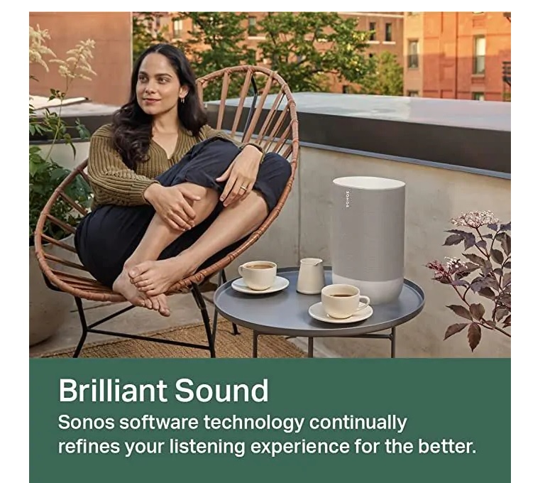 Sonos MOVE Portable Wireless Multi-Room Speaker with Google Assistant & Amazon Alexa – White - Image 4 Sonos MOVE Portable Wireless Multi-Room Speaker with Google Assistant & Amazon Alexa – White - Image 4