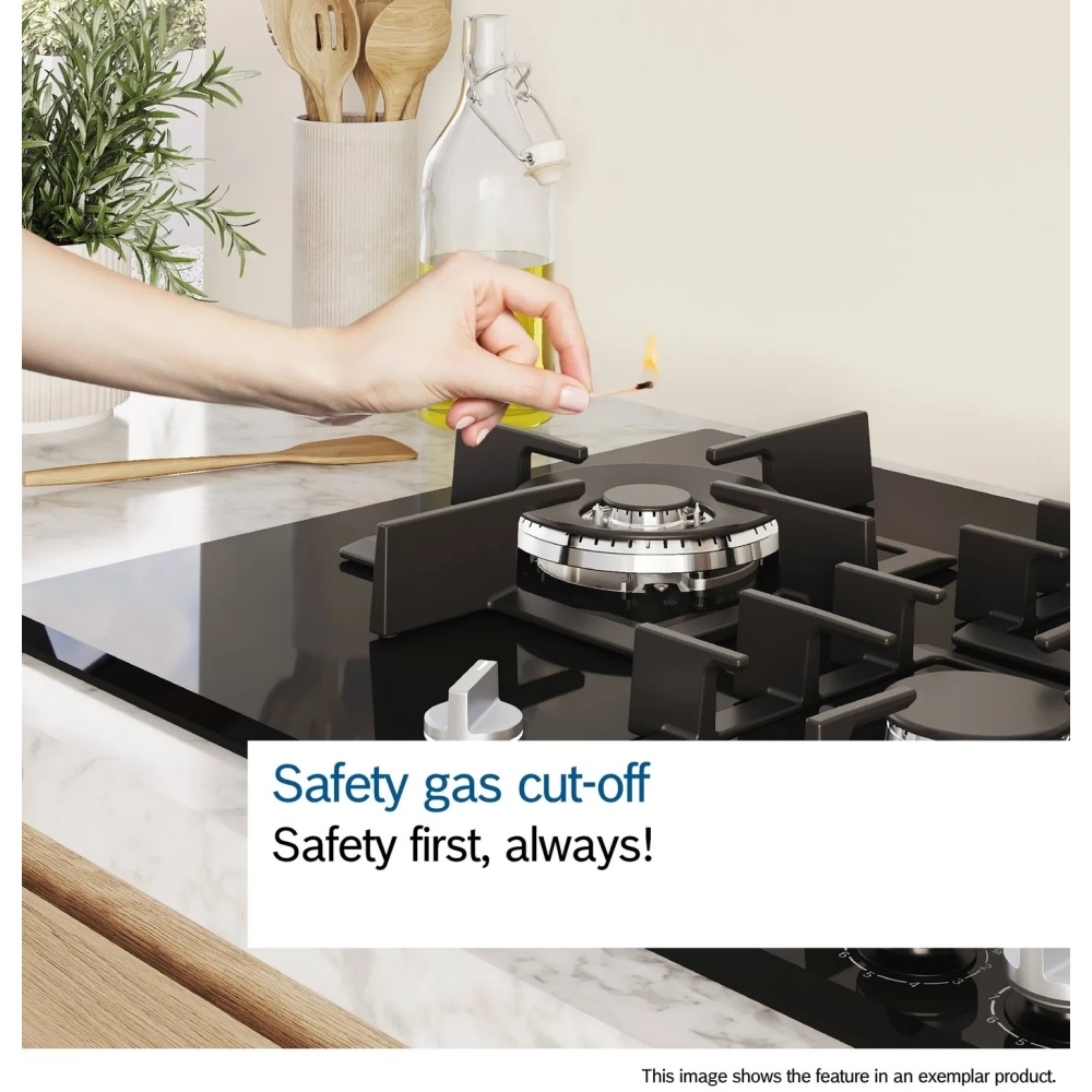 Bosch PGM7B5K90 Series 4, 75cm, 5 Burner Gas Hob - Stainless Steel - Image 5