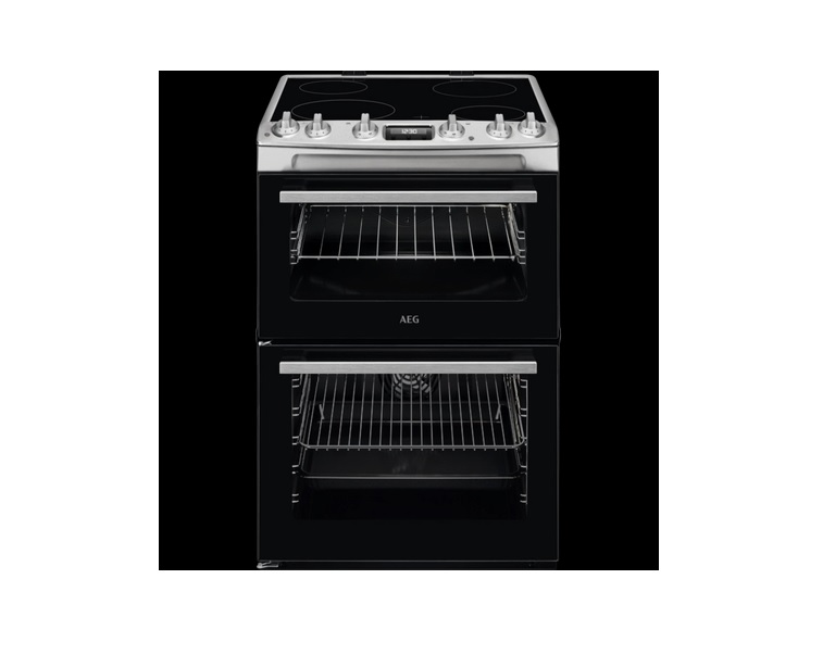 AEG CCX6530ACM 60cm Double Oven Electric Cooker with Ceramic Hob - Stainless Steel