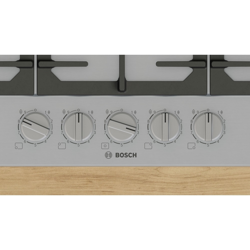 Bosch PCQ7A5I90 Series 6, 5 Burner Gas Hob - Stainless Steel - Image 4