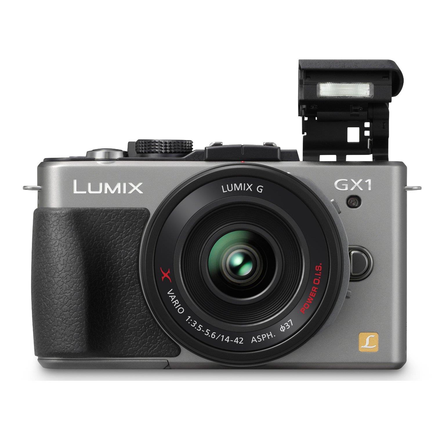 Panasonic DMCGX1EBS 16 Megapixel Compact Camera in silver Panasonic DMCGX1EBS 16 Megapixel Compact Camera in silver