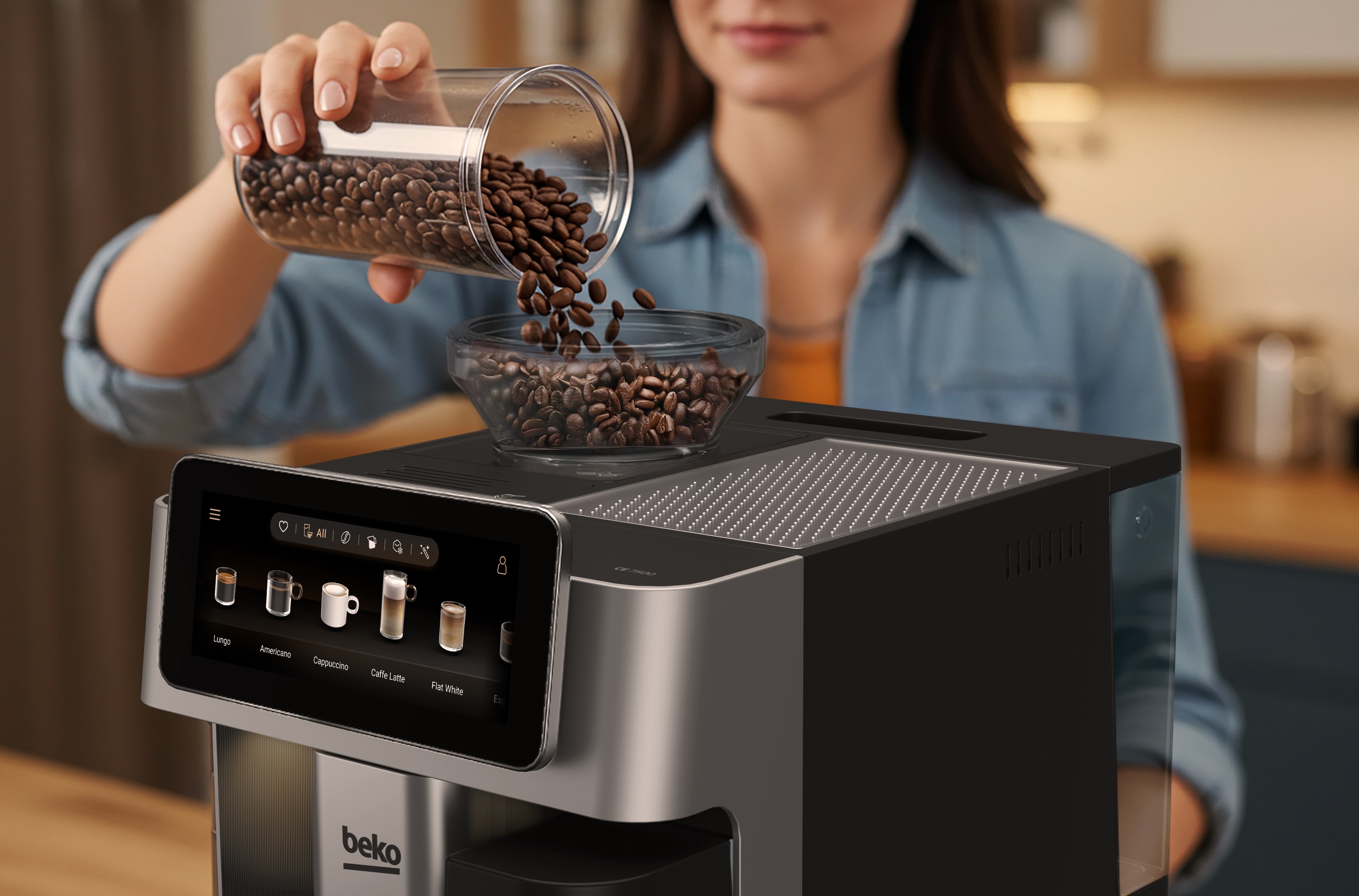Beko CEG8564X CaffeExperto fully automatic bean-to-cup espresso machine - Image 3 Beko CEG8564X CaffeExperto fully automatic bean-to-cup espresso machine - Image 3