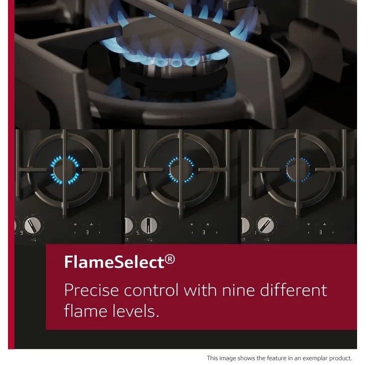 Neff T27CIQ8S0 N70 5 Burner Gas Hob, Black - Image 7 Neff T27CIQ8S0 N70 5 Burner Gas Hob, Black - Image 7