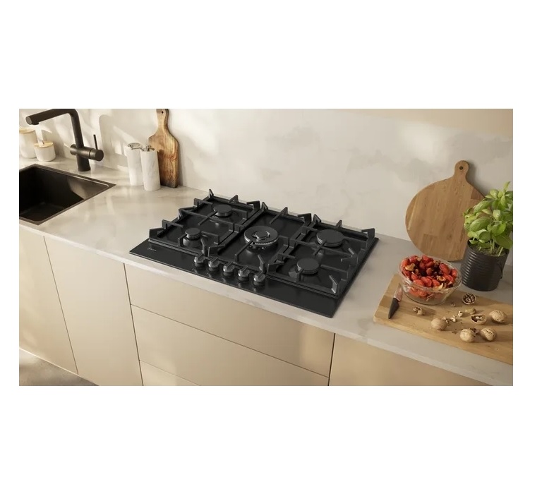 Neff T27CIQ8S0 N70 5 Burner Gas Hob, Black - Image 2 Neff T27CIQ8S0 N70 5 Burner Gas Hob, Black - Image 2