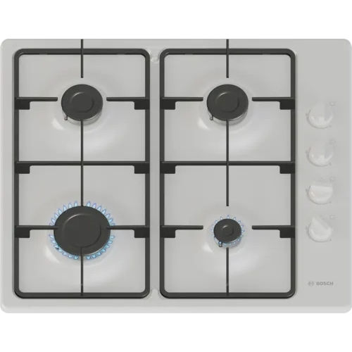 Bosch PBP6B2K60 Series 2 4 Burner Gas Hob, White Bosch PBP6B2K60 Series 2 4 Burner Gas Hob, White