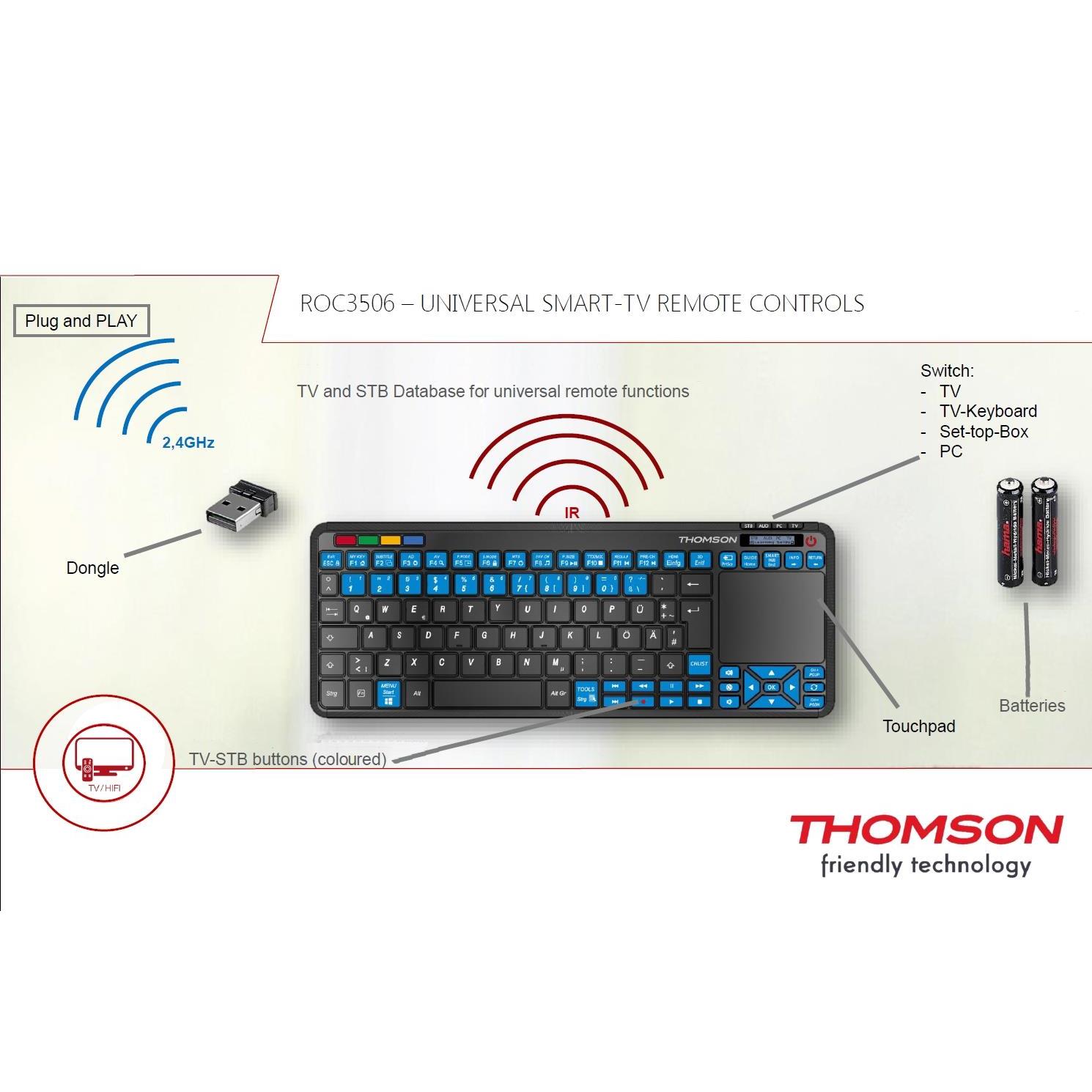 Thomson ROC3506 4 IN 1 Universal Keyboard for LG TV