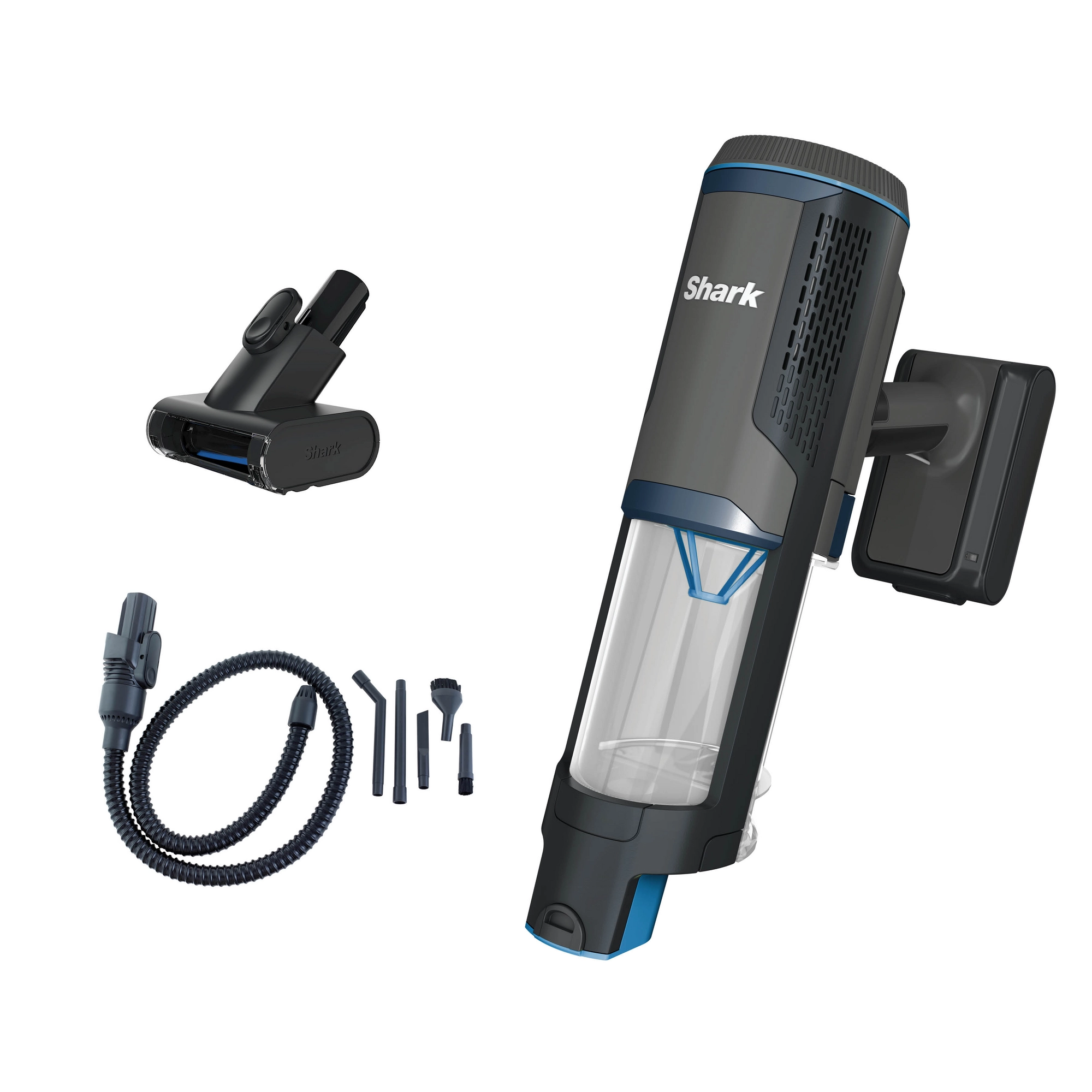 Shark BH102UK PowerBoost Pet Handheld Vacuum - 40 Minutes Run Time - Charcoal with Blue