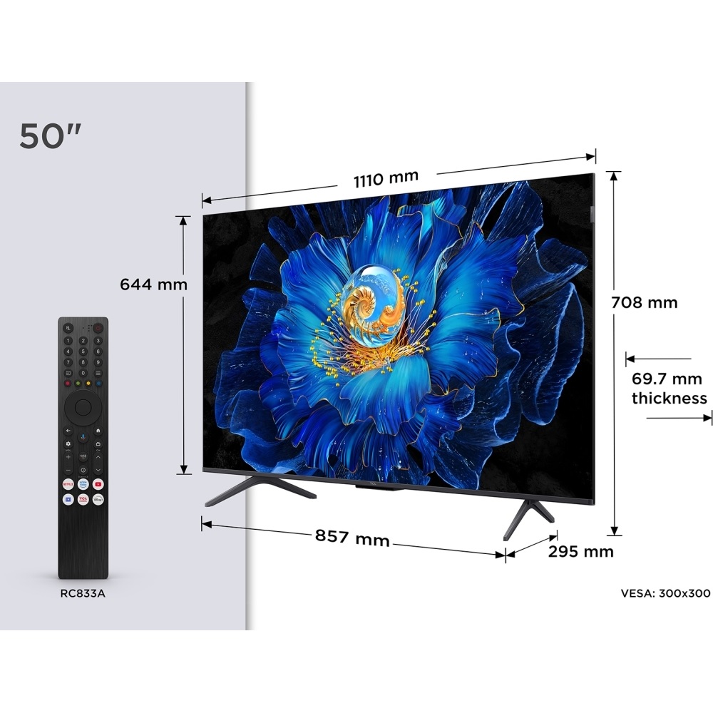 TCL 50C6KS-UK 50" Mini LED Smart Television, 4K Ultra HD - Image 2