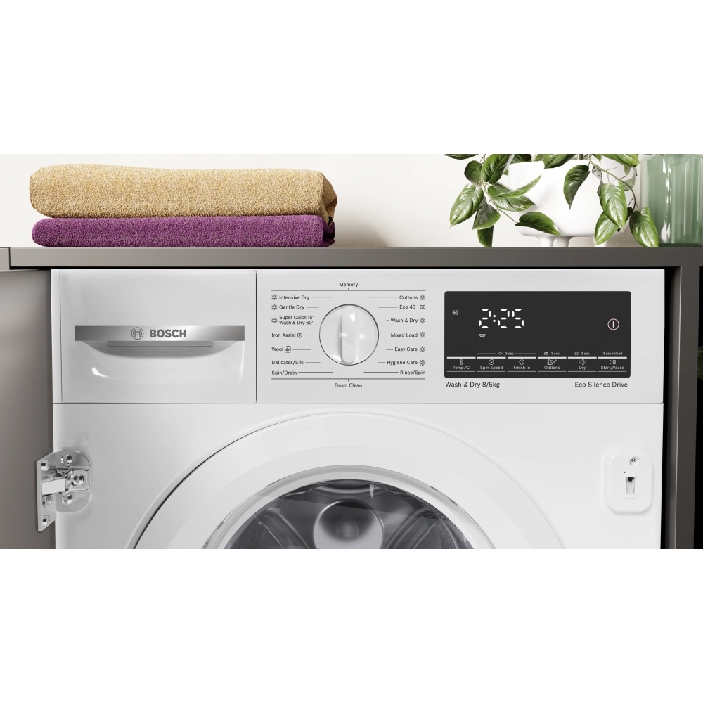 Bosch WKD28490GB Series 6 Integrated Washer Dryer, 8kg/5kg, 1400 Spin, White, E Rated - Image 2