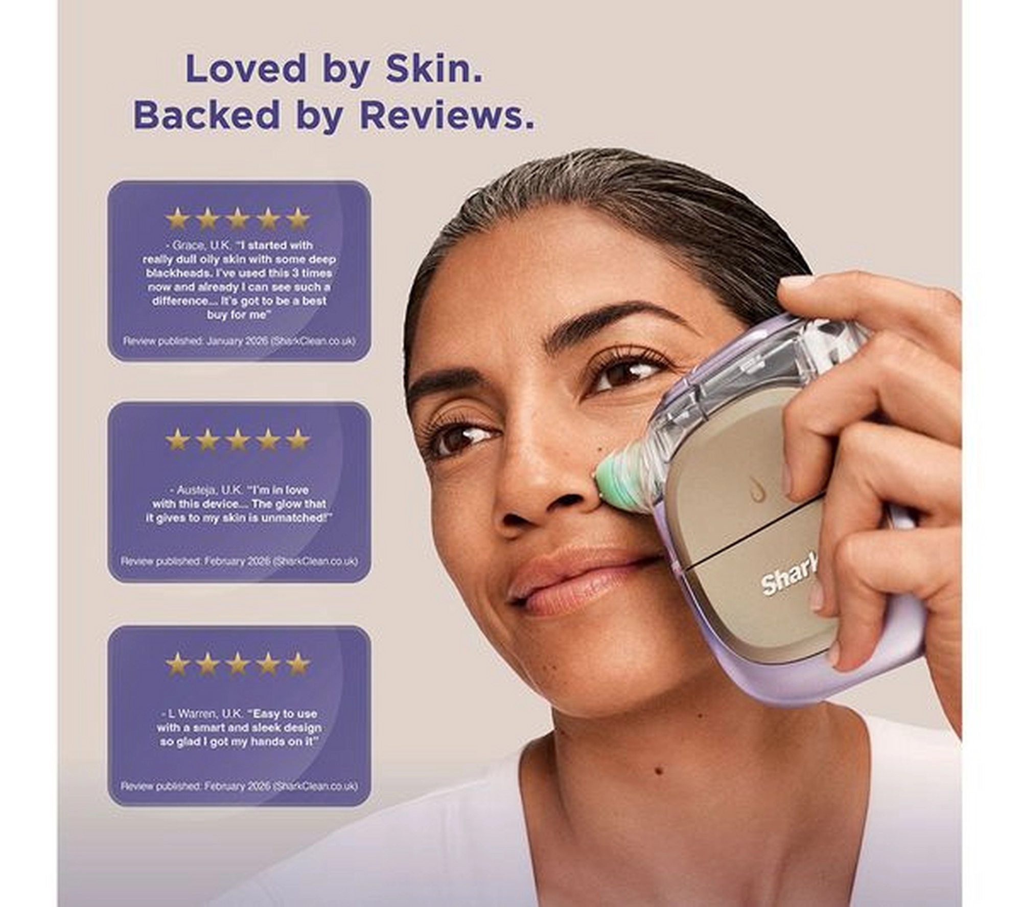 Shark XSKACS300UKPL FacialPro Glow + Depuffi Spa - Purple - Image 2