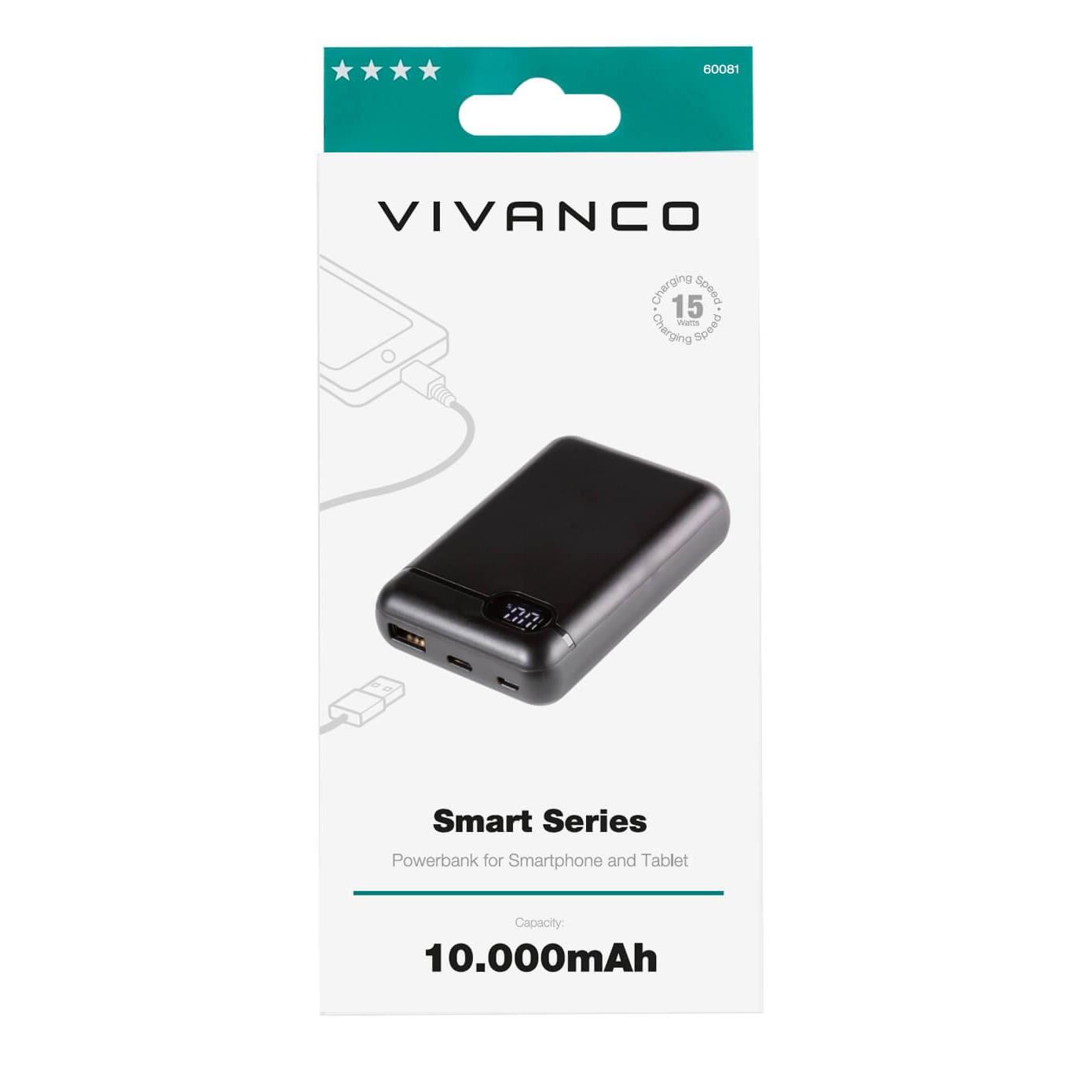 Vivanco P10000 10 000 mAh Powerbank in Black