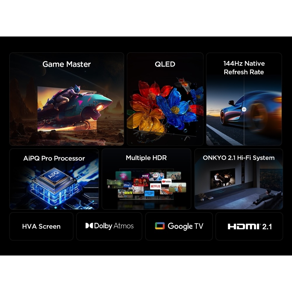 TCL 55T8C-UK 55" QLED Smart Television, 4K Ultra HD - Image 3