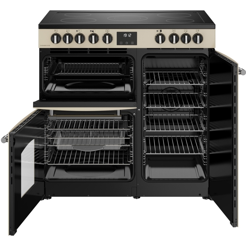 Belling 444411818 Farmhouse 90E 90cm Ceramic Range Cooker – Cream - Image 2