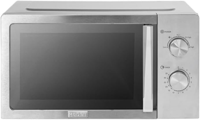 Haden 214638 Stainless Steel Microwave Oven, 20L Capacity, 800W Power, 5 Power Levels, 35 Minute Timer, Glass Turntable, Defrost Function Haden 214638 Stainless Steel Microwave Oven, 20L Capacity, 800W Power, 5 Power Levels, 35 Minute Timer, Glass Turntable, Defrost Function