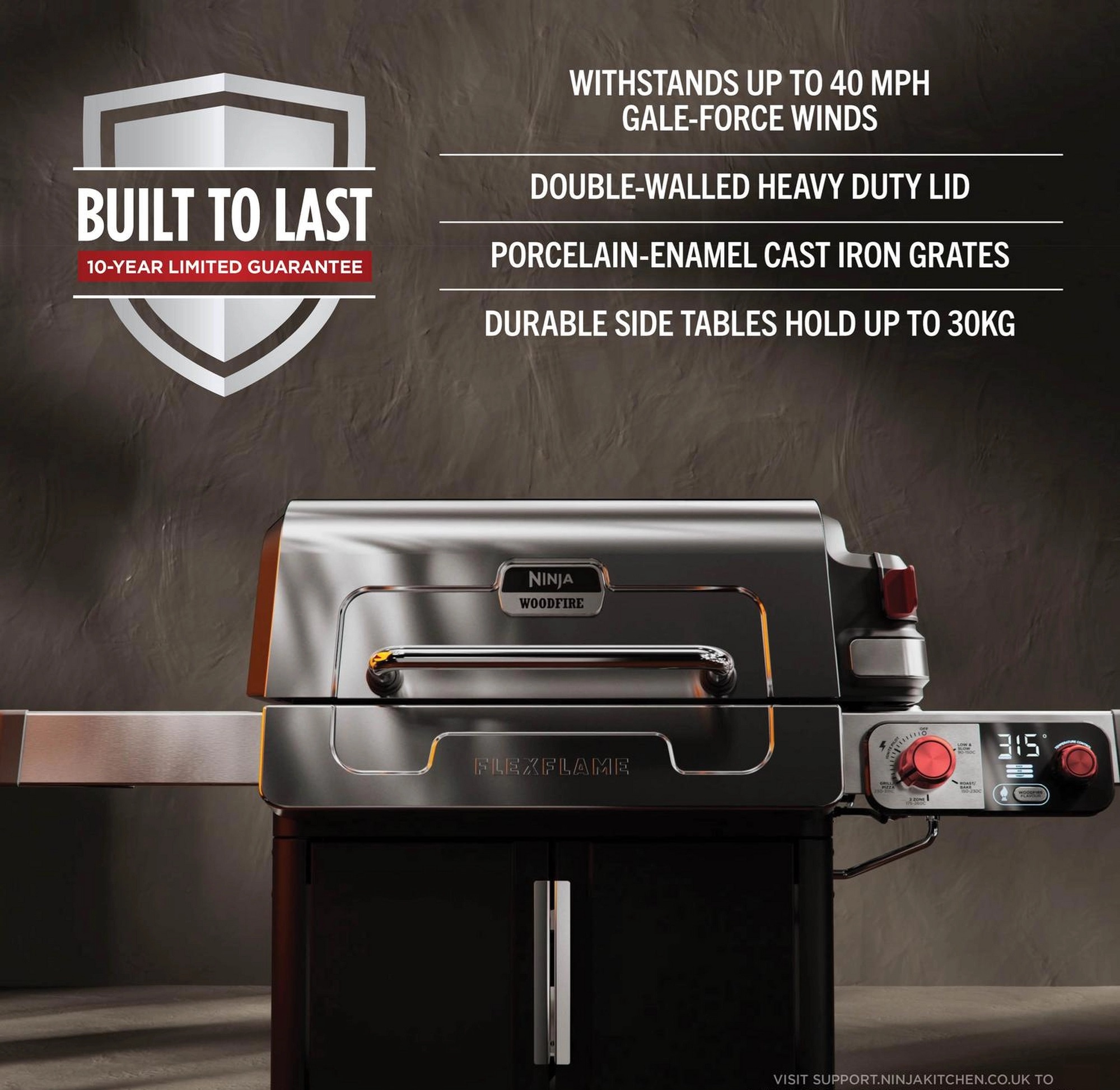NINJA PG301UK FlexFlame Gas BBQ & Outdoor Cooking System - Black - Image 5