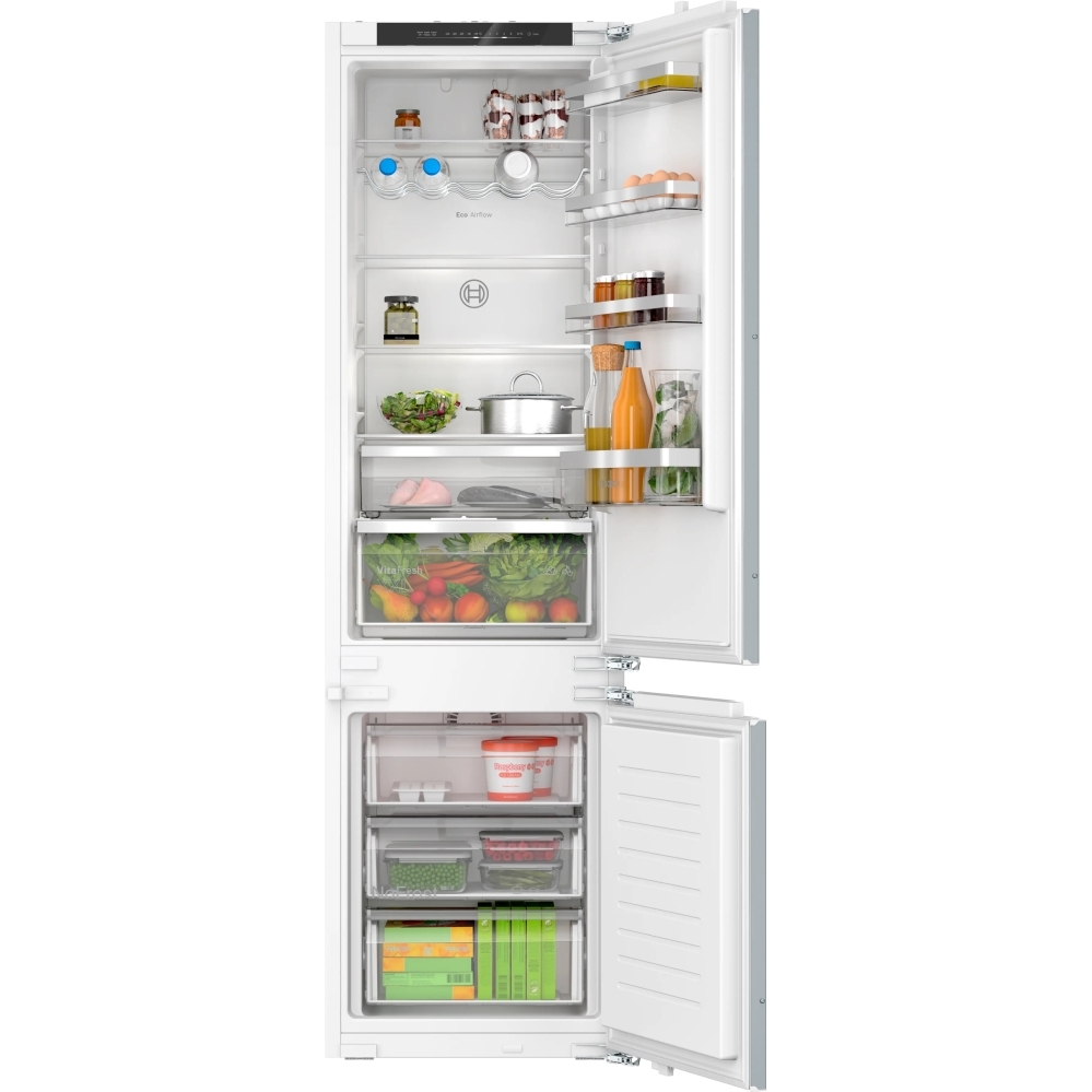 Bosch KIN96VFD0G Series 4 No Frost Integrated Fridge Freezer, Fixed Hinge, 70/30, D Rated Bosch KIN96VFD0G Series 4 No Frost Integrated Fridge Freezer, Fixed Hinge, 70/30, D Rated