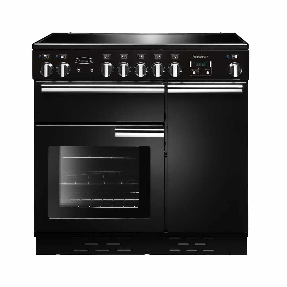 Rangemaster PROP90ECGB-C 90cm Ceramic Range Cooker Professional Plus Black / Chrome, A Rated Rangemaster PROP90ECGB-C 90cm Ceramic Range Cooker Professional Plus Black / Chrome, A Rated
