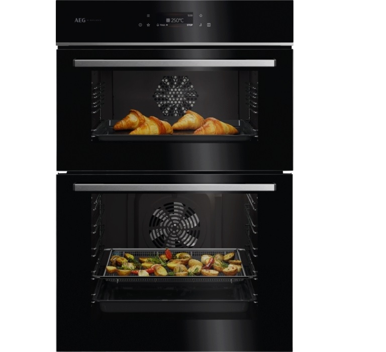 AEG GE7CP61FB Built-In Electric Double Oven - Black - Image 1