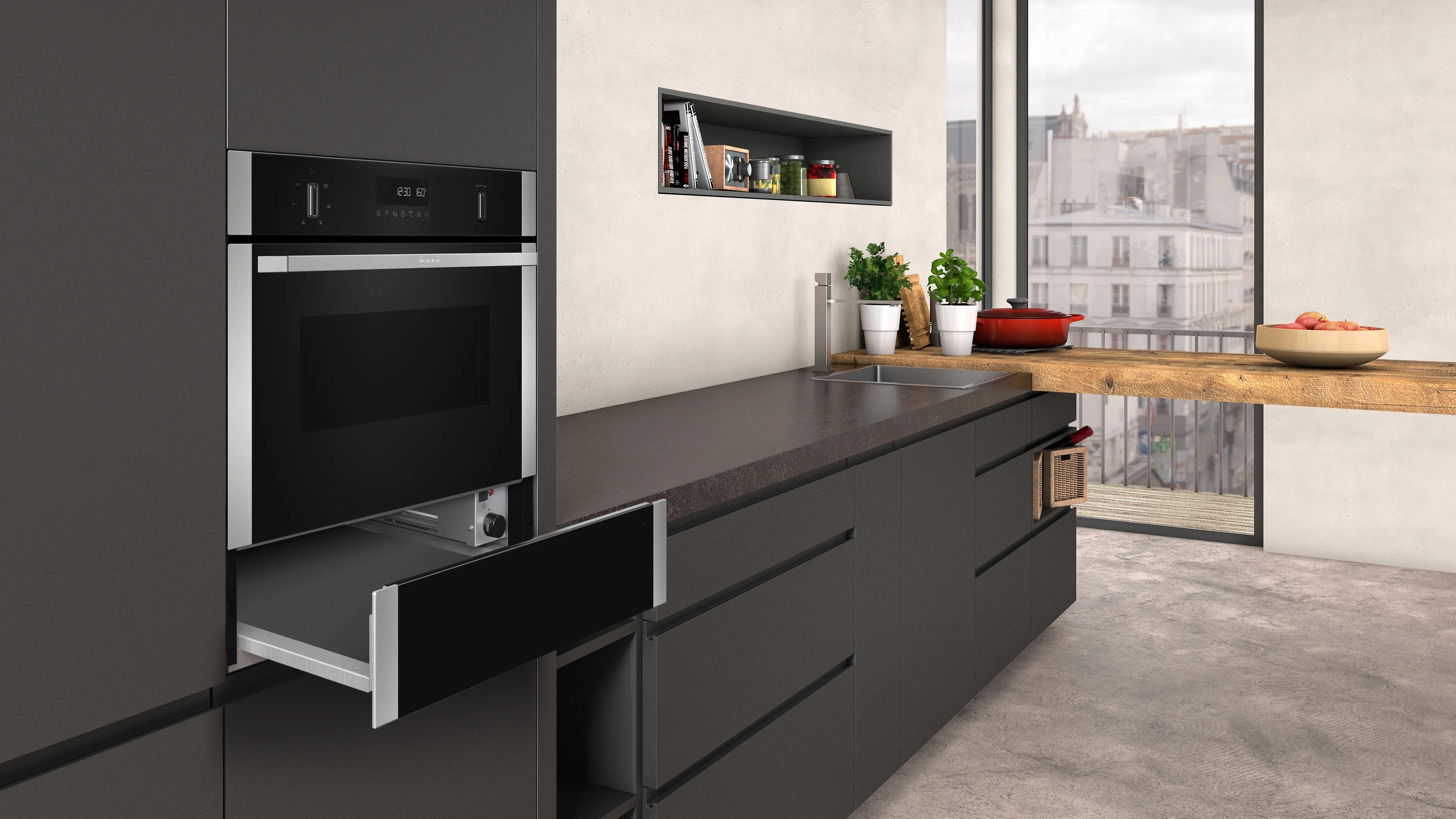 Neff N1AHA01N0B N50 Built-in warming drawer 60 x 14 cm Stainless steel - Image 3 Neff N1AHA01N0B N50 Built-in warming drawer 60 x 14 cm Stainless steel - Image 3