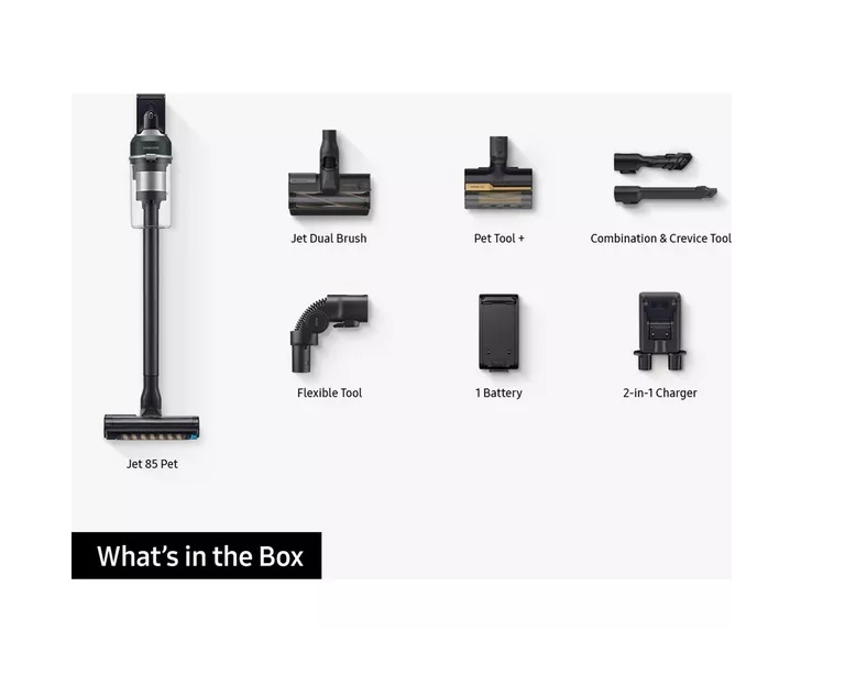 Samsung VS20C8522TNEU Jet 85 Pet Max 210W Cordless Vacuum Cleaner with Pet Tool+ - Image 7 Samsung VS20C8522TNEU Jet 85 Pet Max 210W Cordless Vacuum Cleaner with Pet Tool+ - Image 7