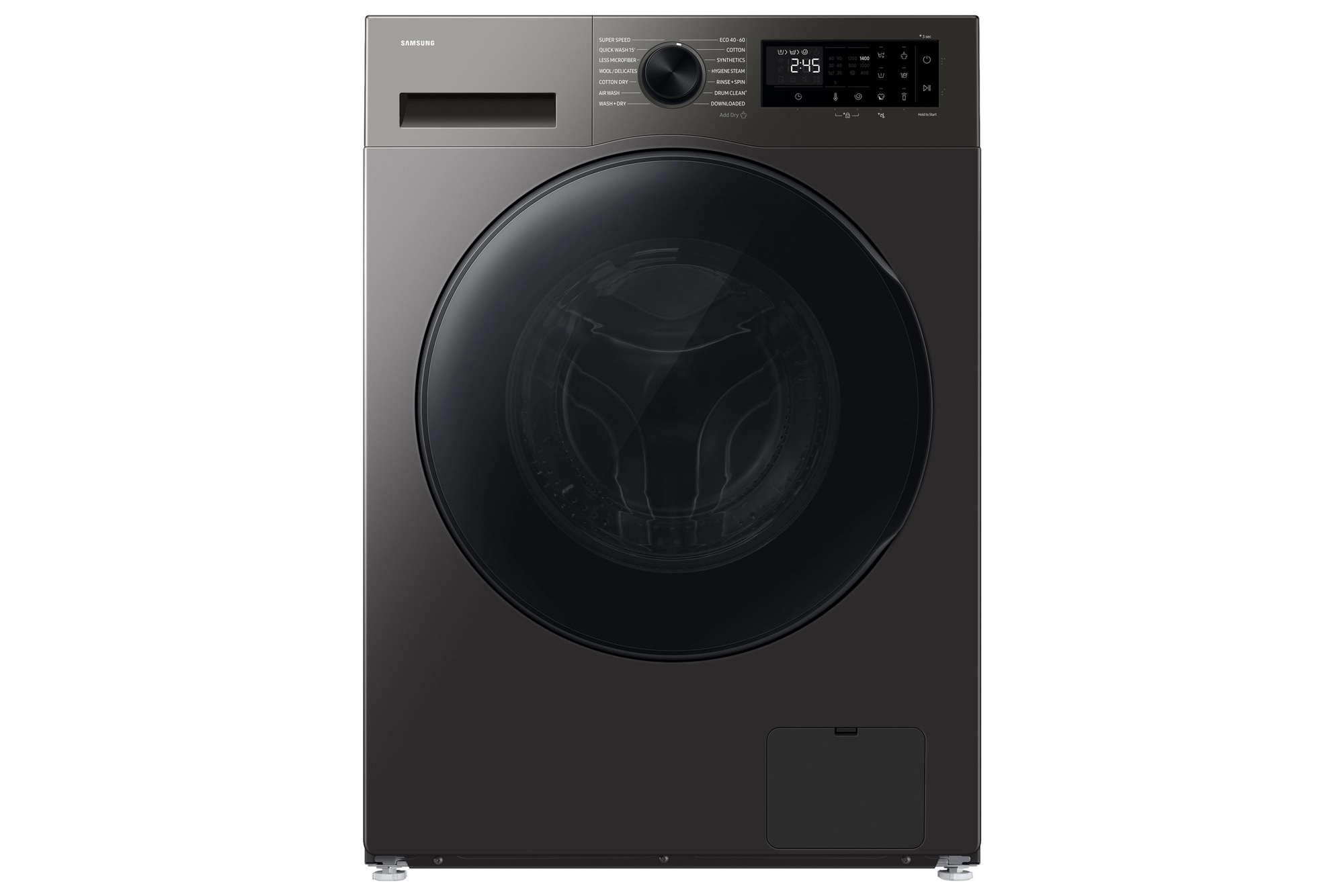Samsung WD90HG5U34BXEU 9kg/6kg 1400 Spin Washer Dryer - Inox with black door - Image 1