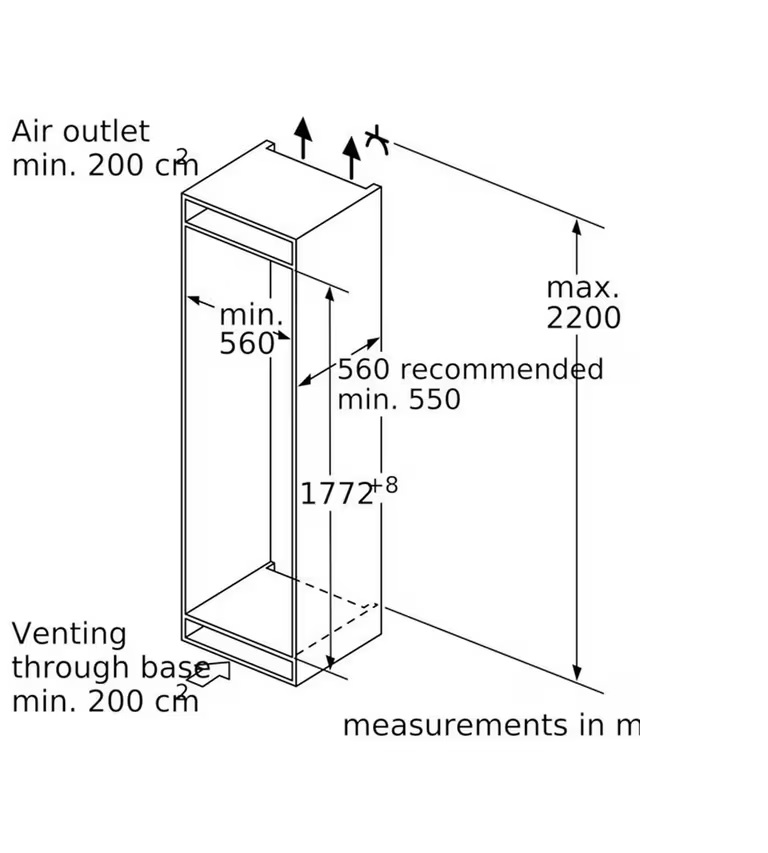 Neff KI1813FE0G N70 Built-In Larder Fridge, Fixed Hinge, White - Image 5