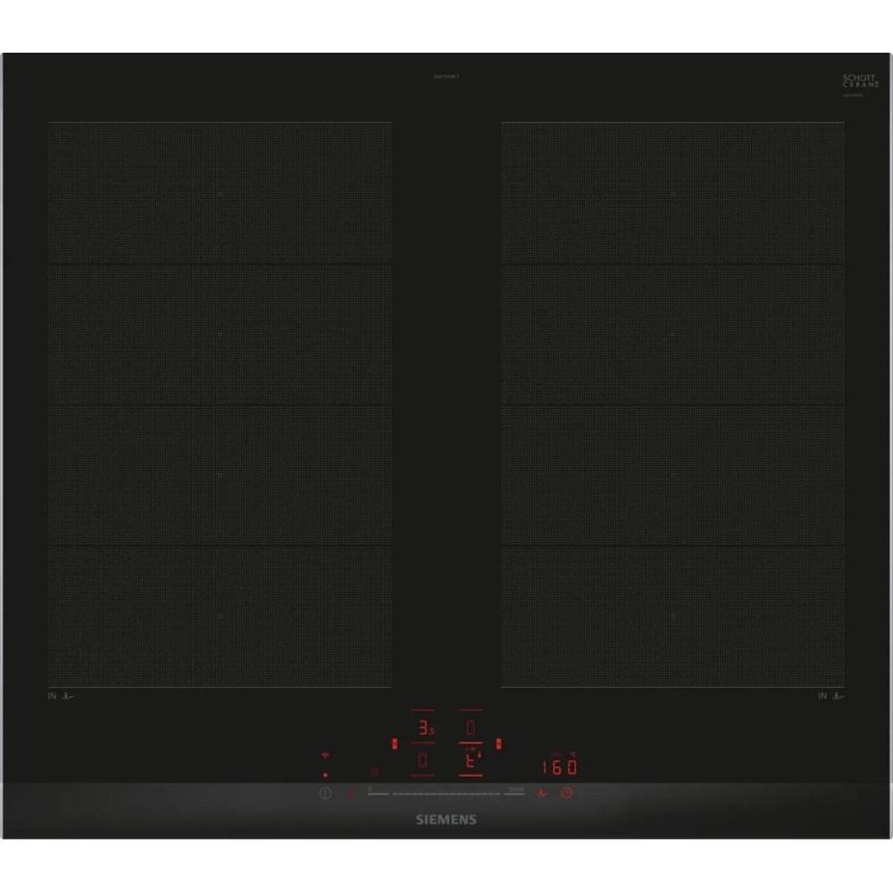 Siemens EX675HXC1E iQ700 60cm Induction Hob - Black - Image 1 Siemens EX675HXC1E iQ700 60cm Induction Hob - Black - Image 1