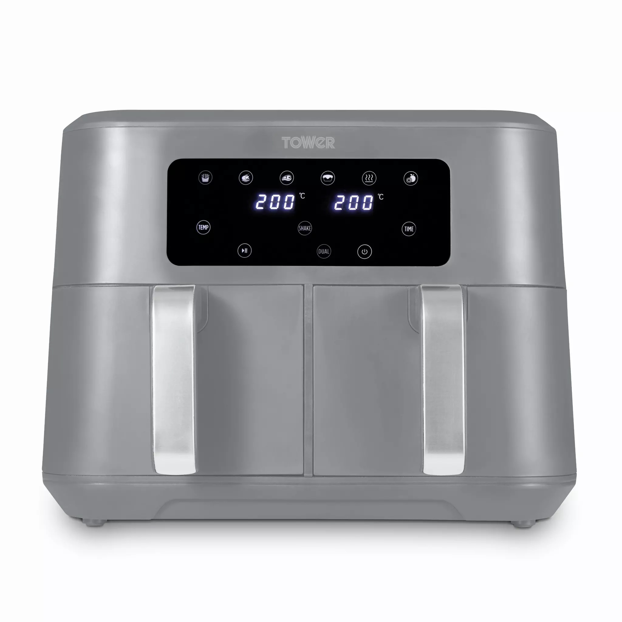 TOWER T17137CGRY Vortx 8.5 Litre Dual Basket Air Fryer - Grey TOWER T17137CGRY Vortx 8.5 Litre Dual Basket Air Fryer - Grey