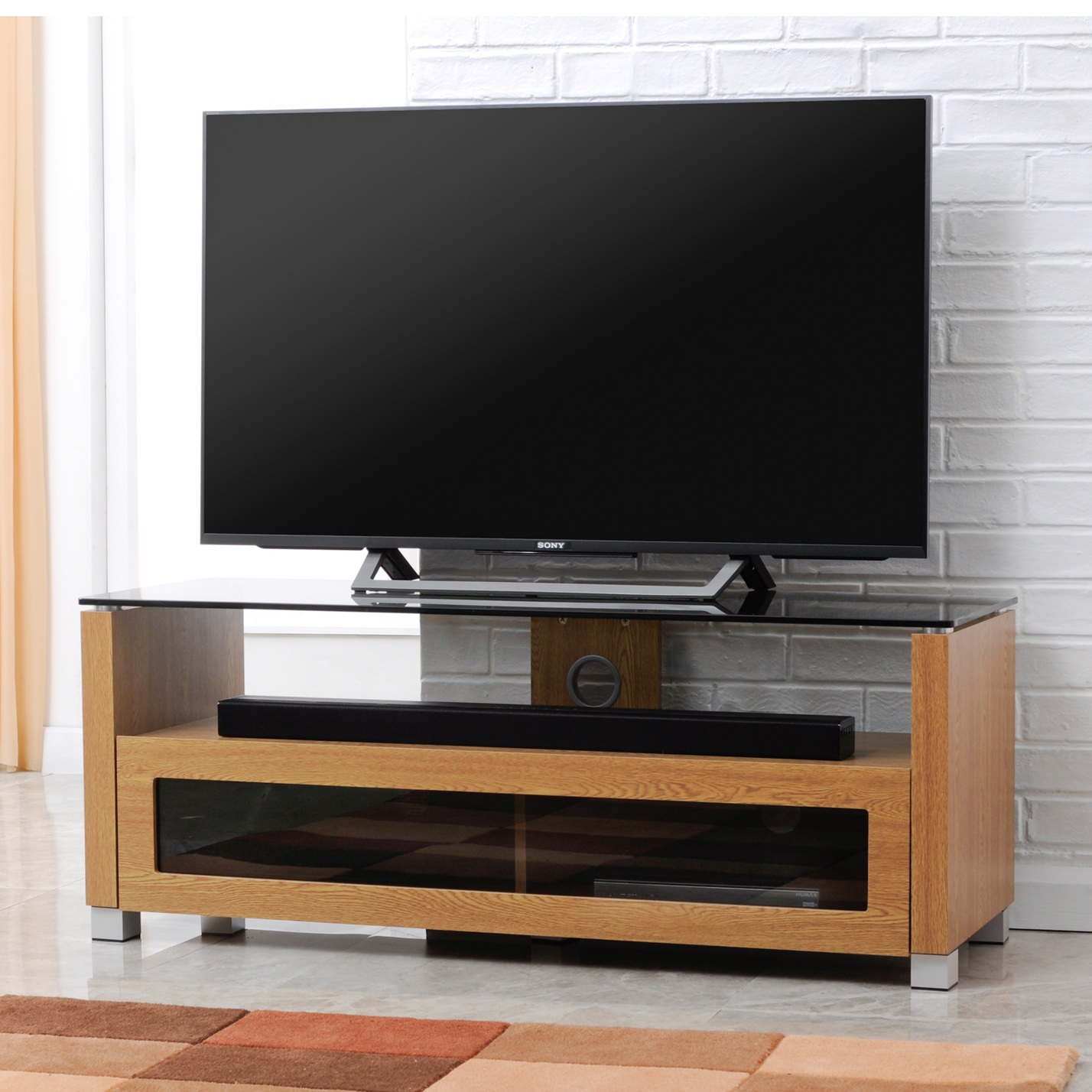 TTAP ELECAB-1250-3OT Elegance Cabinet TV stand in Oak, 1250 mm - Image 1 TTAP ELECAB-1250-3OT Elegance Cabinet TV stand in Oak, 1250 mm - Image 1