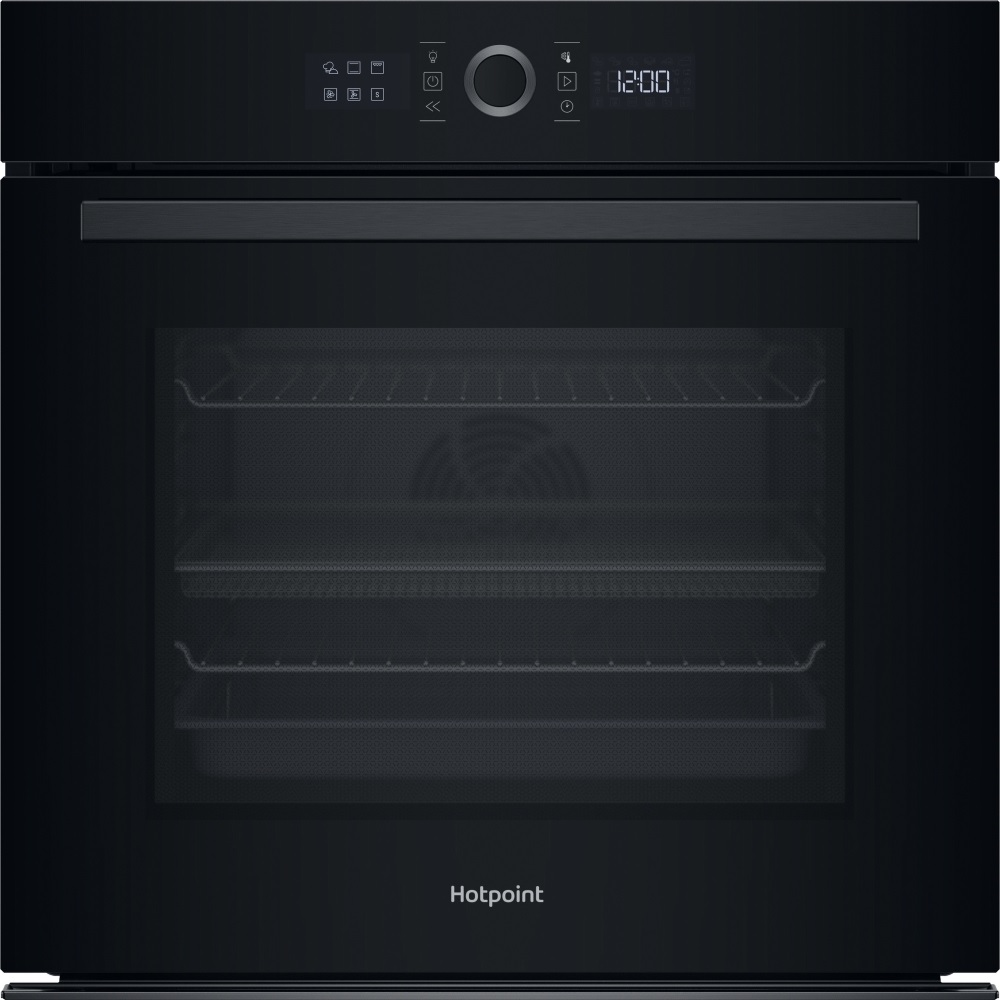 Hotpoint HOI4S8PM0BUK Built-In Electric Single Oven with Pyrolytic Cleaning – Black - Image 1 Hotpoint HOI4S8PM0BUK Built-In Electric Single Oven with Pyrolytic Cleaning – Black - Image 1