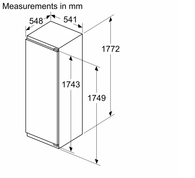 Neff KI2822FEOG N50 280L Fully Integrated Fridge with IceBox – White - Image 2