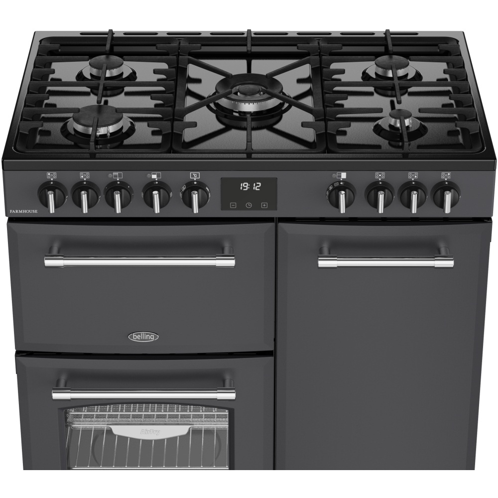 Belling 444411819 RCA FARMHOUSE 90DF A 90cm Dual Fuel Range Cooker - Grey - Image 3