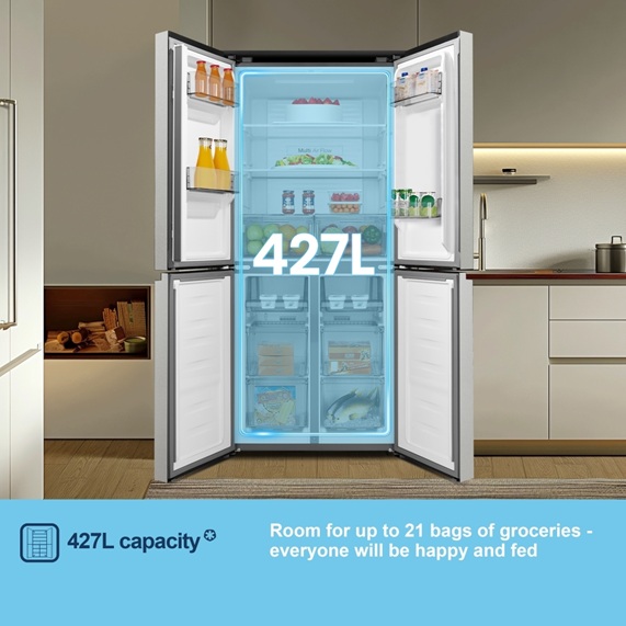 Fridgemaster MQ79395ES Non-Plumbed American Fridge Freezer – Silver - Image 2 Fridgemaster MQ79395ES Non-Plumbed American Fridge Freezer – Silver - Image 2