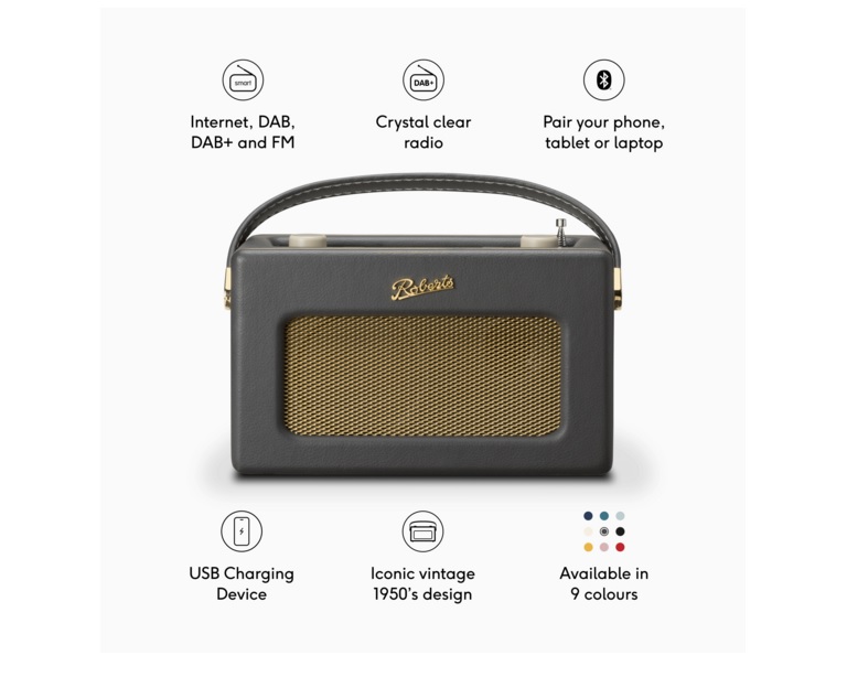 Roberts Revival iStream 3L DAB+/FM Internet Smart Radio with Bluetooth, Charcoal Grey - Image 2 Roberts Revival iStream 3L DAB+/FM Internet Smart Radio with Bluetooth, Charcoal Grey - Image 2