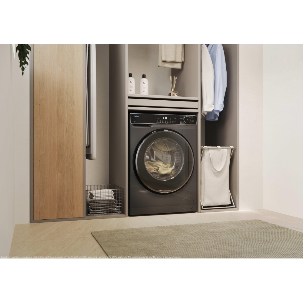 Haier HW100BP14357GUUK Washing Machine, 10kg, 1400 Spin – Grey - Image 3 Haier HW100BP14357GUUK Washing Machine, 10kg, 1400 Spin – Grey - Image 3