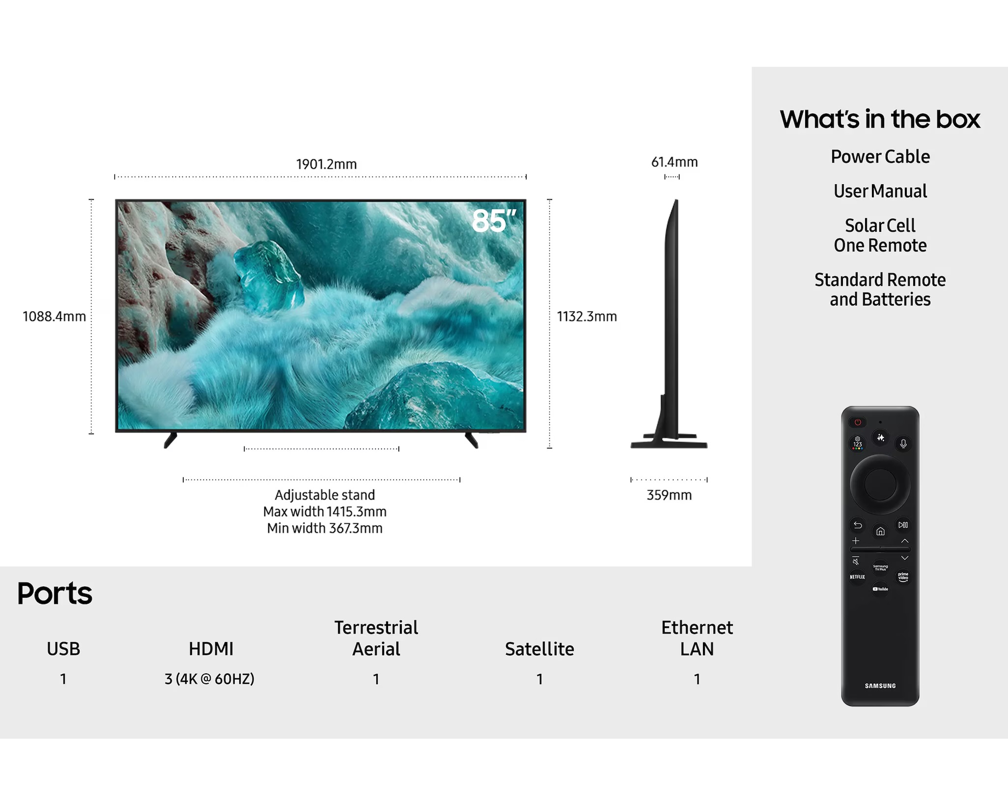 Samsung QE85Q7F2AUXXU 85" 4K Ultra HD QLED Smart Television - Image 5 Samsung QE85Q7F2AUXXU 85" 4K Ultra HD QLED Smart Television - Image 5