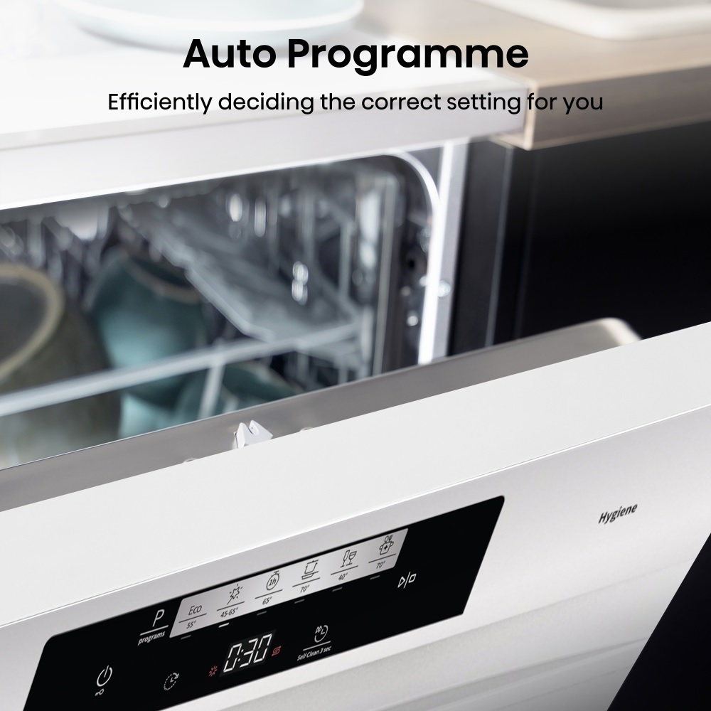 Hisense HS642D90WUK Dishwasher, 14 Place Settings - White - Image 3