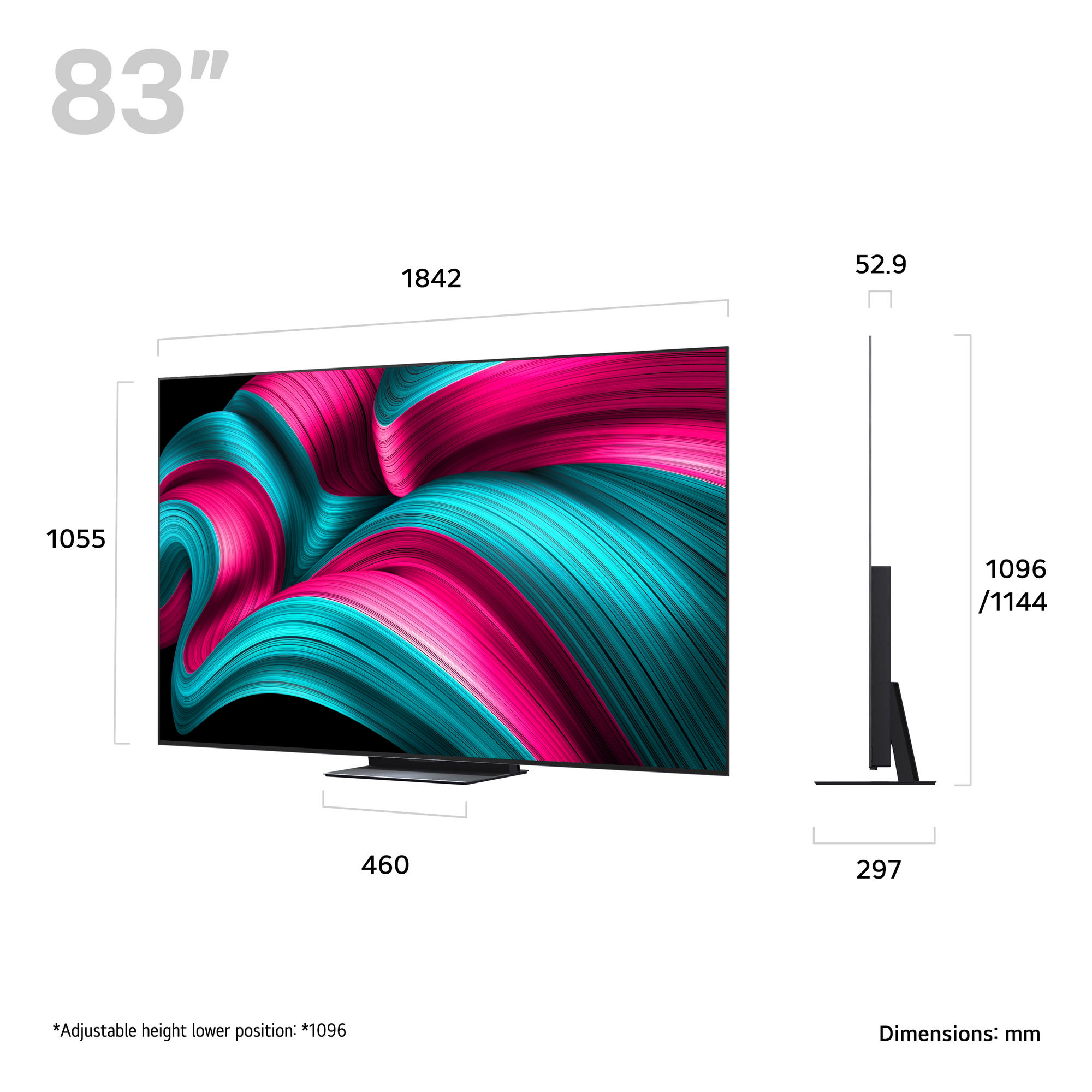LG OLED83C54LA.AEK 83" 4K Ultra HD OLED evo AI C5 Smart TV - Image 2 LG OLED83C54LA.AEK 83" 4K Ultra HD OLED evo AI C5 Smart TV - Image 2