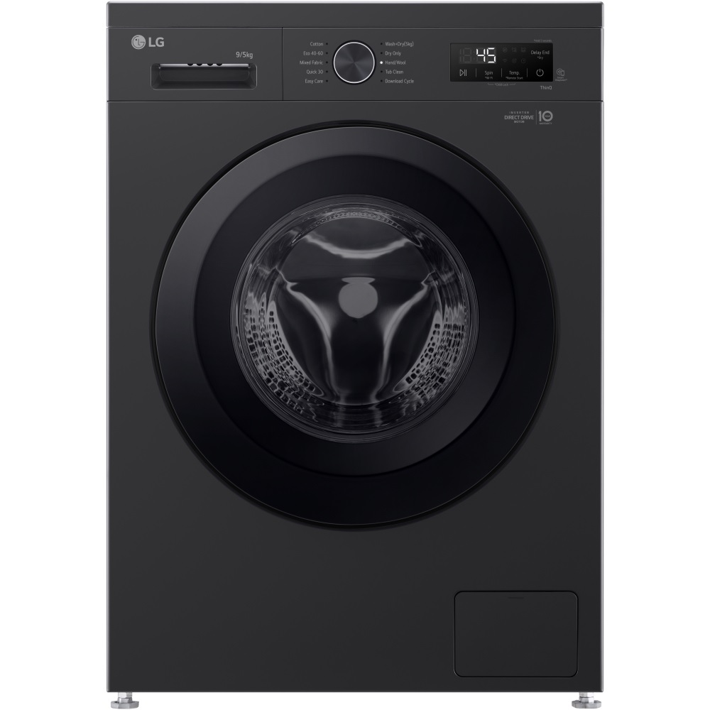 LG W4X1095NNK Series 2 Direct Drive Washer Dryer, 9kg/5kg, 1400 Spin - Black LG W4X1095NNK Series 2 Direct Drive Washer Dryer, 9kg/5kg, 1400 Spin - Black