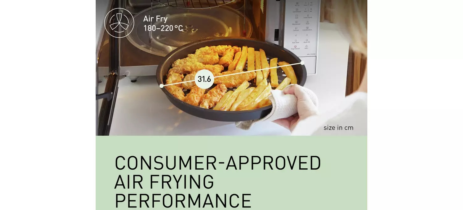 Panasonic NNCT55RWBPQ 1000w Airfry Combo Microwave– White - Image 3