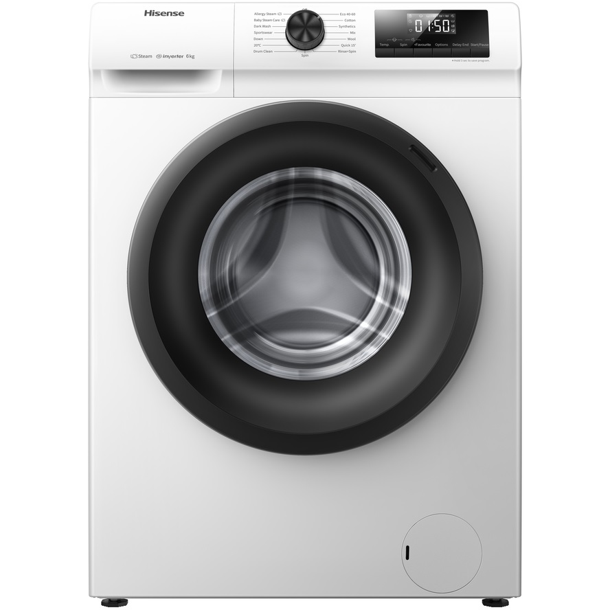 Hisense WFQP7012EVM 1 Series Washing Machine, 7kg, 1200 Spin, White Hisense WFQP7012EVM 1 Series Washing Machine, 7kg, 1200 Spin, White