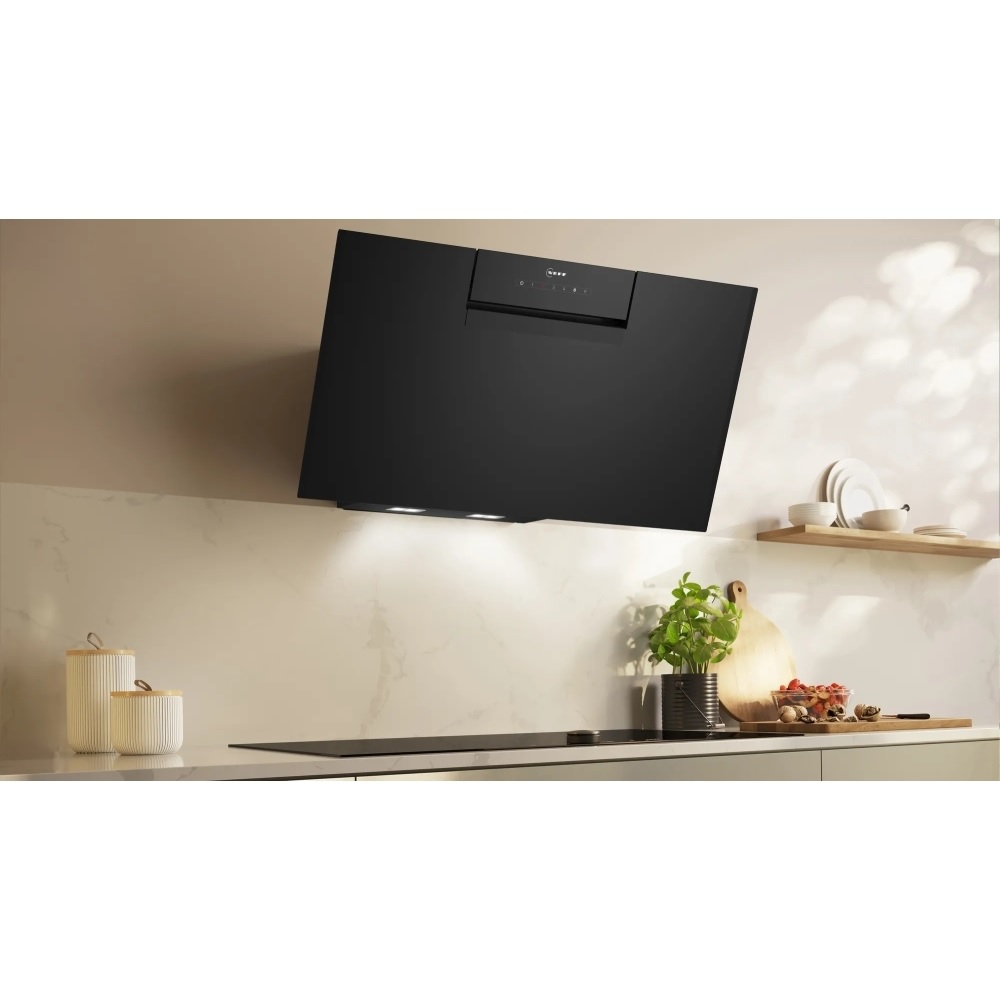 Neff D85IFN1S0B N50 Wall-mounted cooker hood 80cm clear glass black - Image 2 Neff D85IFN1S0B N50 Wall-mounted cooker hood 80cm clear glass black - Image 2