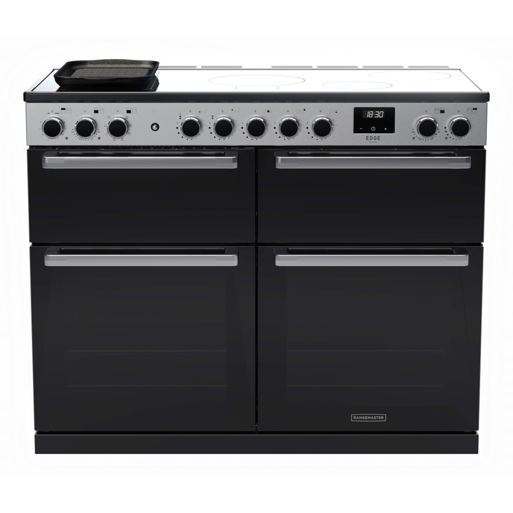 Rangemaster EDDLB110EIGBLK-CM1 110cm Induction Range Cooker Edge Deluxe Black Glass/Chrome