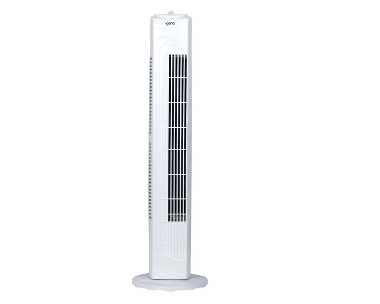 Igenix DF0029 Tower Fan, Oscillating, 29 Inch, 3 Speeds – White