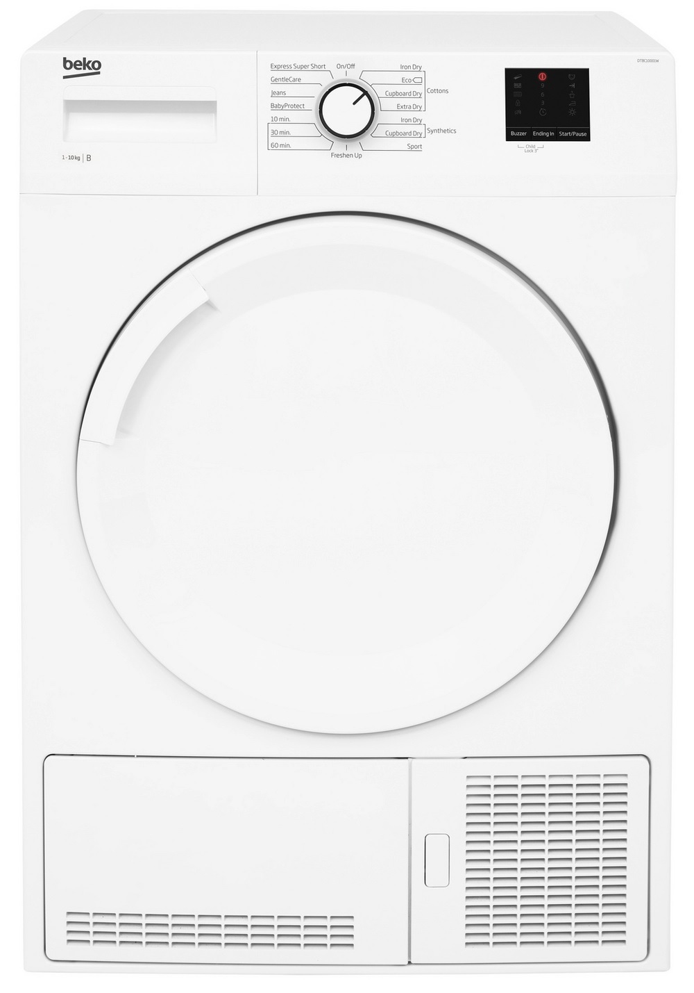 Beko DTBC10001W Condenser Tumble Dryer, 10kg - White
