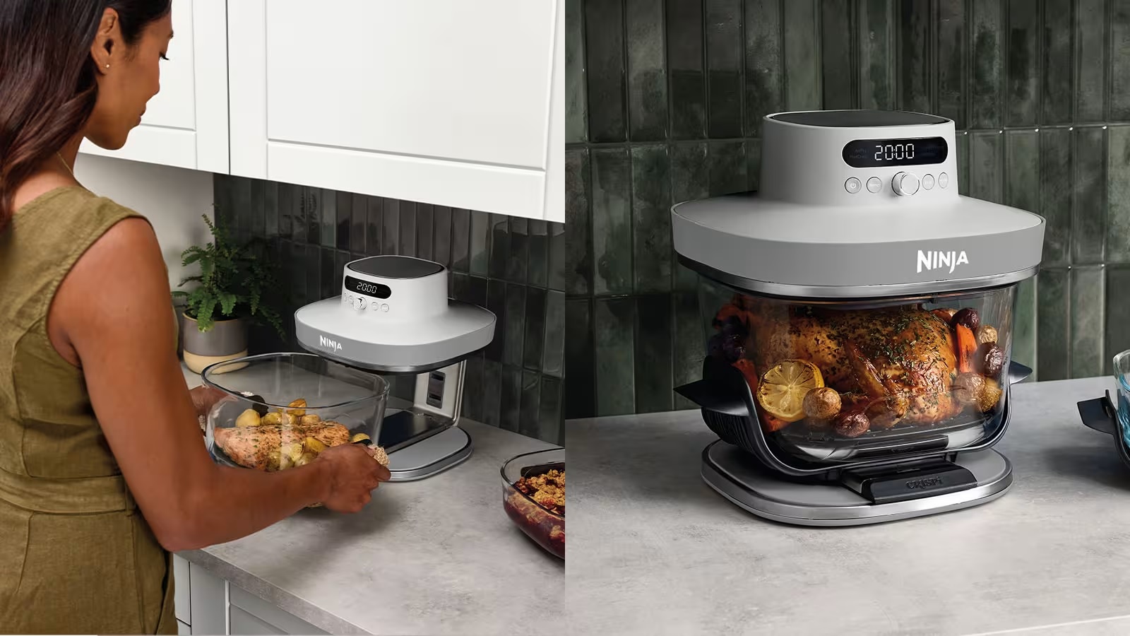 NINJA AS090UKWH CRISPi PRO 5-in-1 XL Glass Air Fryer - White NINJA AS090UKWH CRISPi PRO 5-in-1 XL Glass Air Fryer - White