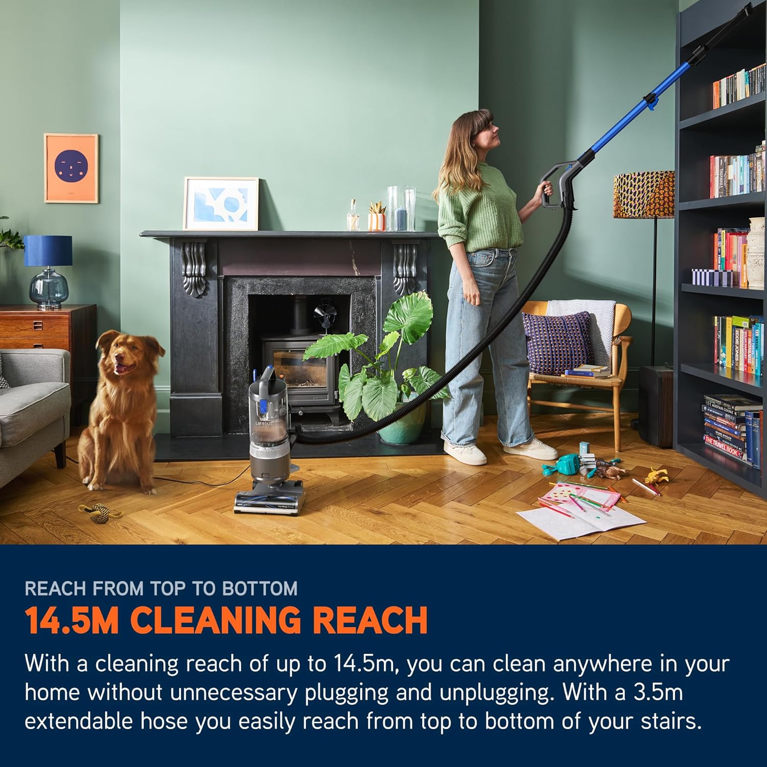 Vax LiftOut Reach Pet Corded Upright Bagless Vacuum Cleaner, Lightweight, Handheld Tool Attachments for Pet Hair, Car, Upholstery, Bed, Mattress, Home cleaning, 600W, 6.4kg - Image 2