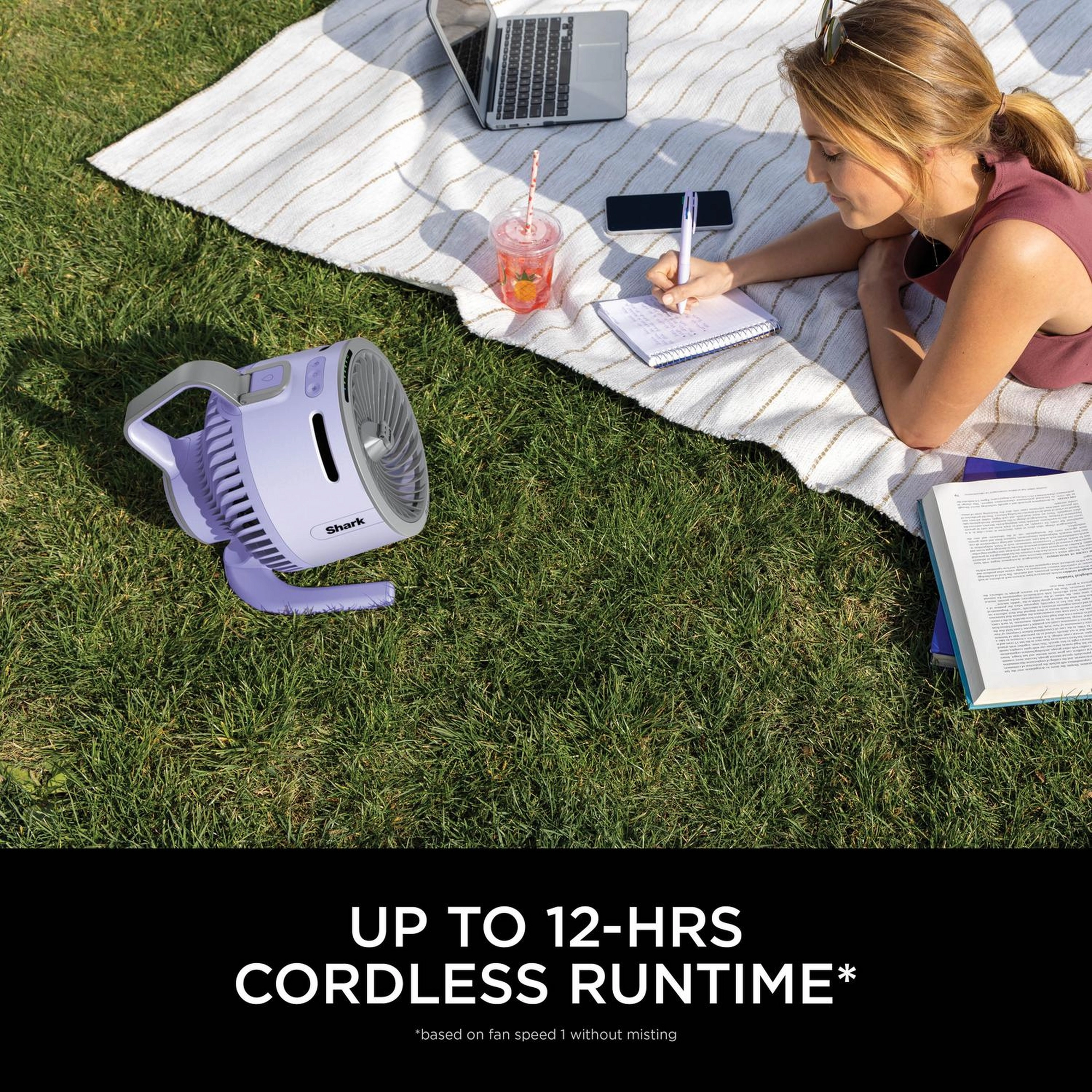 Shark FA050UKLV FlexBreeze TableMate Indoor to Outdoor High-Velocity Tabletop Fan - Lavender - Image 4
