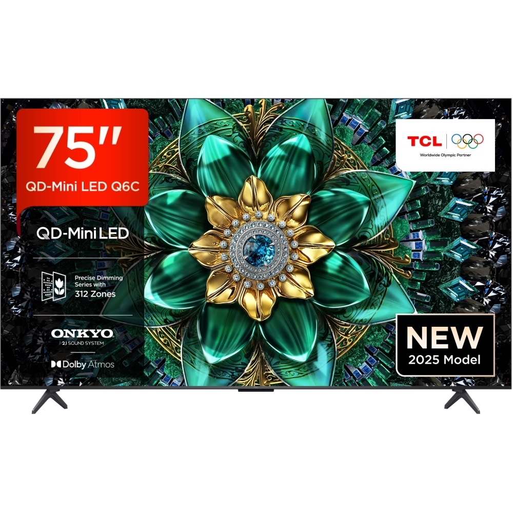 TCL 75Q6C-UK 75" Mini LED Smart Television, 4K Ultra HD - Image 1 TCL 75Q6C-UK 75" Mini LED Smart Television, 4K Ultra HD - Image 1