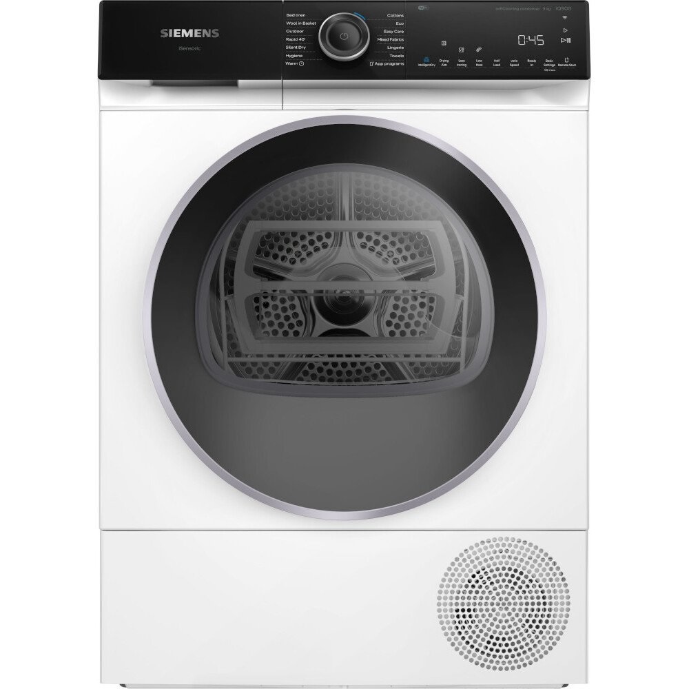 Siemens WQ46H2D9GB iQ500 Heat Pump Tumble Dryer, 9kg - White - Image 1